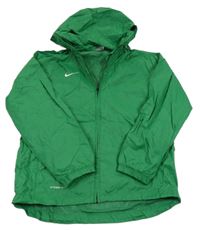 Zelená šusťáková jarní bunda s logem a kapucí Nike