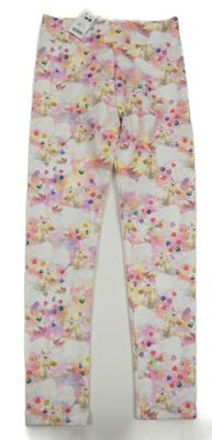 Nové - bílo-růžové vzorované legíny s jednorožci Dunnes Stores