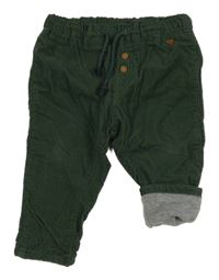 Zelené manšestrové podšité kalhoty H&M