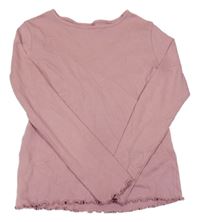 Starorůžové žebrované triko H&M