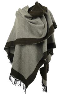 Dámský hnědo-béžový pléd s třásněmi