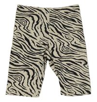 Béžovo-černé vzorované elastické kraťasy H&M