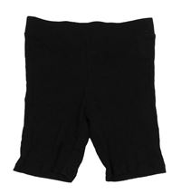 Černé žebrované elastické kraťasy H&M