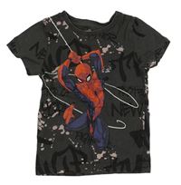 Tmavošedé tričko se Spidermanem a kaňkami ,Marvel