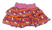 Růžovo-oranžová pruhovaná bavlněná sukně s Hello Kitty Sanrio