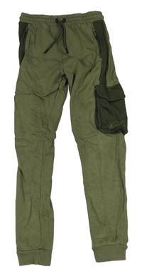 Khaki cargo tepláky s kapsami George 