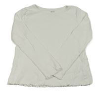 Bílé žebrované triko H&M