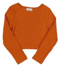 Oranžové žebrované crop triko Matalan