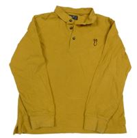 Hořčicové polo triko s nášivkou Next