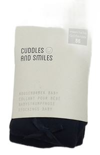 Nové - Tmavomodré punčocháče s mašlí