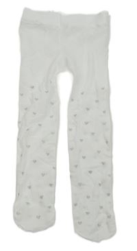 Bílé silonky se srdíčky