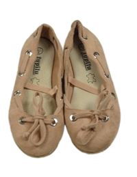 Světlerůžové semišové baleríny s tkaničkou Lupilu vel.27