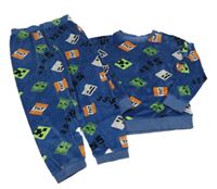Tmavomodré plyšové pyžamo - Minecraft M&S