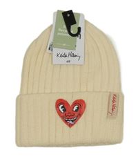 Nové - Pudrová pletená žebrovaná čepice se srdíčkem H&M