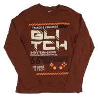 Mahagonové triko s nápisy ZEEMAN 