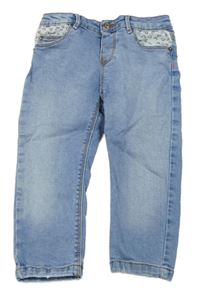 Modré skinny rifle s kytičkami Zara