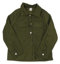 Khaki manšestrová košile Shein