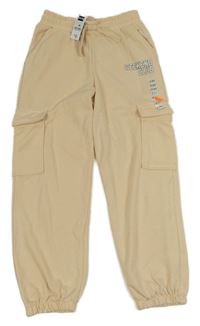 Nové - Béžové cargo tepláky s nápisem Dunnes