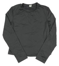 Tmavošedé crop triko Shein