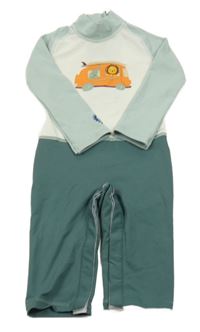 Bílo-zelenkavý UV overal s dodávkou Nabaiji