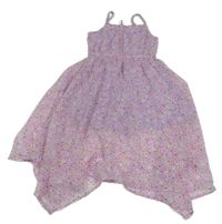 Lila květované šifonové šaty Dopodopo