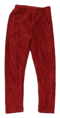 Červené sametové žebrované legíny Matalan