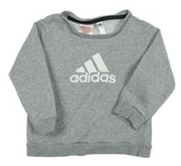 Šedá melírovaná mikina s logem Adidas