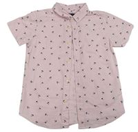 Světlerůžová košile s palmami Matalan