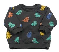 Antracitová mikina s dinosasury zn. M&S