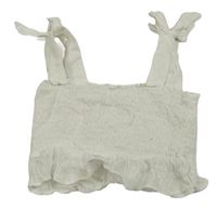 Bílý žabičkový crop top Shein