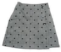 Černo-bílá kostkovaná sukně s puntíky Primark