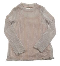 Starorůžové třpytivé tylové triko se všitým topem Next 