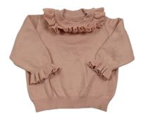 Světlerůžový svetr s volánky Shein