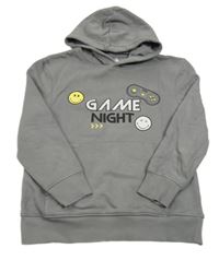 Šedá mikina s potiskem a kapucí Smiley World 