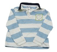 Světlemodro-bílé pruhované polo triko s nápisem Jacadi 