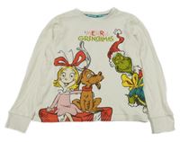 Smetanové crop triko s Grinchem George 