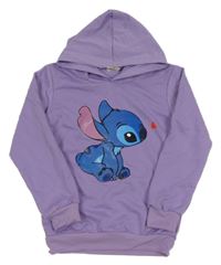 Lila mikina se Stitchem a kapucí 