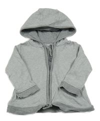 Šedo-bílá pruhovaná propínací mikina s kapucí George