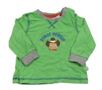 Zeleno-šedé triko s kovbojem Liegelind