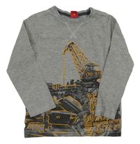 Šedé triko s jeřábem s. Oliver 