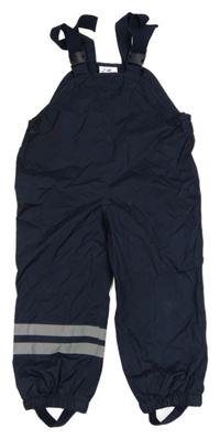 Tmavomdré šusťákové podšité laclové kalhoty Topolino