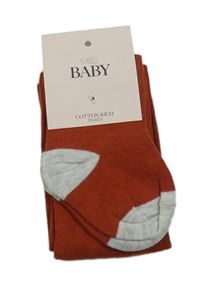 Nové - Rezavo-šedé punčocháče M&S