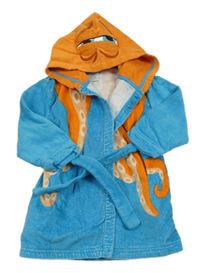 Modro-oranžový froté župan s chobotnicí a páskem Disney 