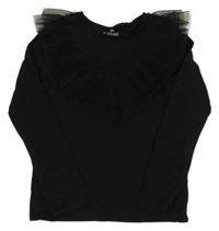 Černé triko se síťovinou H&M