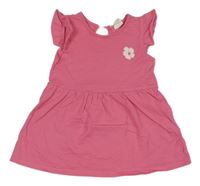 Růžové bavlněné šaty s kytičkou H&M