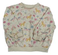 Smetanová mikina s jednorožci George 