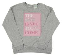 Nové - Šedá melírovaná mikina s nápisem Primark