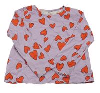 Levandulové triko se srdíčky H&M