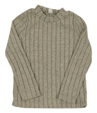 Šedý žebrovaný svetr Shein