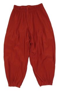 Červené plisované volné kalhoty 